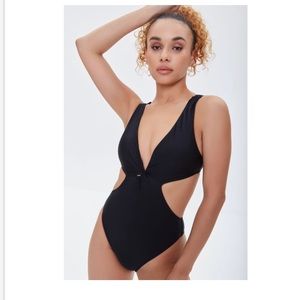 NWT black Forever 21 cutout one piece swimsuit